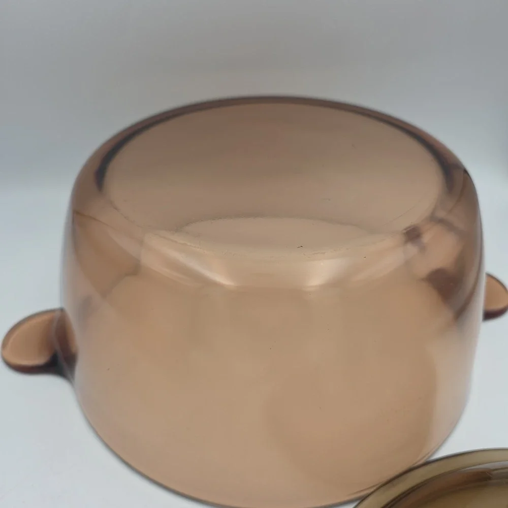Corning Visions Ware Dutch Oven Stock Pot 4.5L PYREX Lid Amber Glass READ